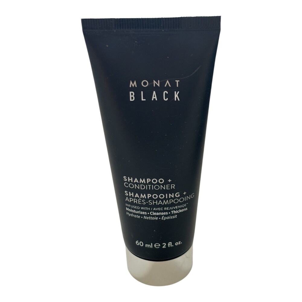 MONAT BLACK 2 IN 1 SHAMPOO + CONDITIONER AVEC REJUVENIQE 2 OZ 60 ml NEW SEALED